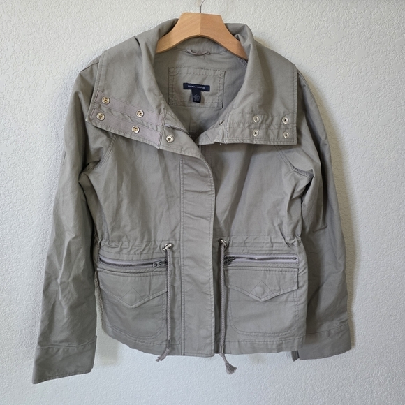 Tommy Hilfiger Jackets & Blazers - Tommy Hilfiger Gray Green Utility Jacket with Collared Neckline